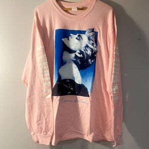 Unisex XL Baby Pink Madonna "True Blue" Long Sleeve Shirt
